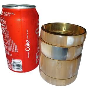 Iris Apfel & Bajalia 4 pc. Bone & Brass Bangle Bracelet Stack Set